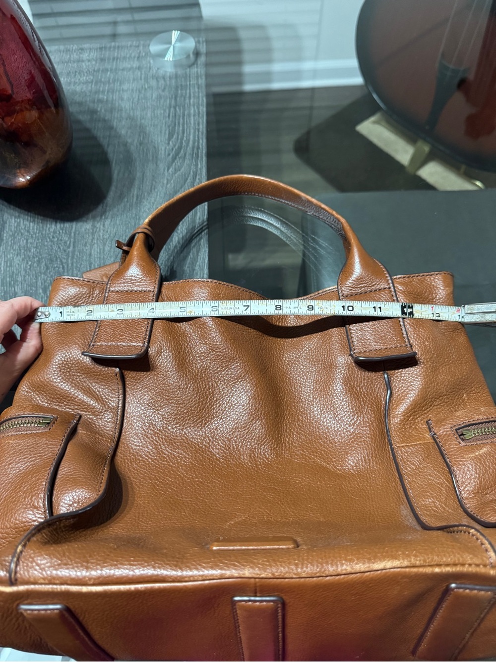 Fossil Cognac Pebbled Leather Tote - Picture 12 of 16